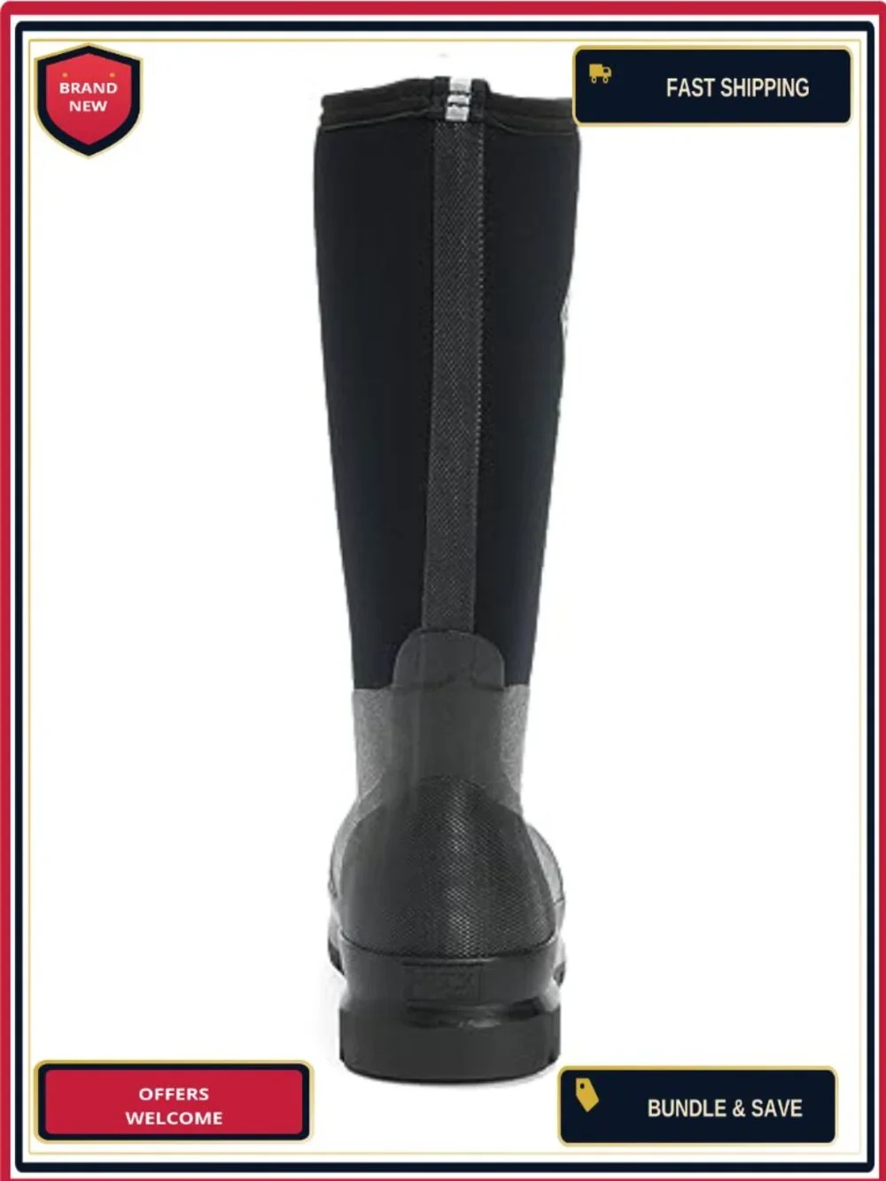Water Resistant Neoprene Pull-On Work Boot Mid-Calf